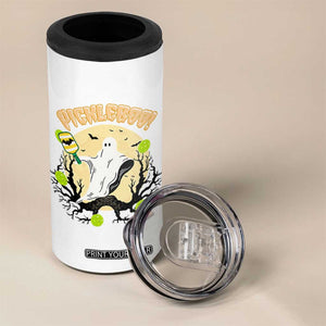 Funny Halloween Pickleball 4 in 1 Can Cooler Tumbler Pickleboo Ghost Costume TS12 Print Your Wear