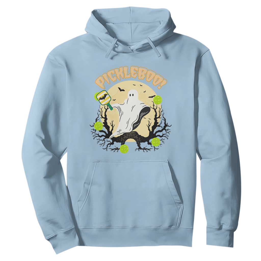 Funny Halloween Pickleball Hoodie Pickleboo Ghost Costume TS12 Light Blue Print Your Wear