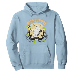 Funny Halloween Pickleball Hoodie Pickleboo Ghost Costume TS12 Light Blue Print Your Wear