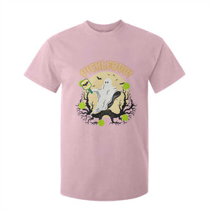 Funny Halloween Pickleball T Shirt For Kid Pickleboo Ghost Costume TS12 Light Pink Print Your Wear