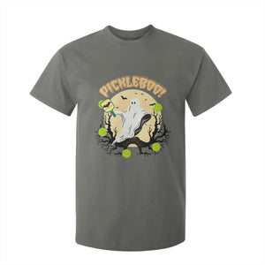 Funny Halloween Pickleball T Shirt For Kid Pickleboo Ghost Costume TS12 Military Green Print Your Wear
