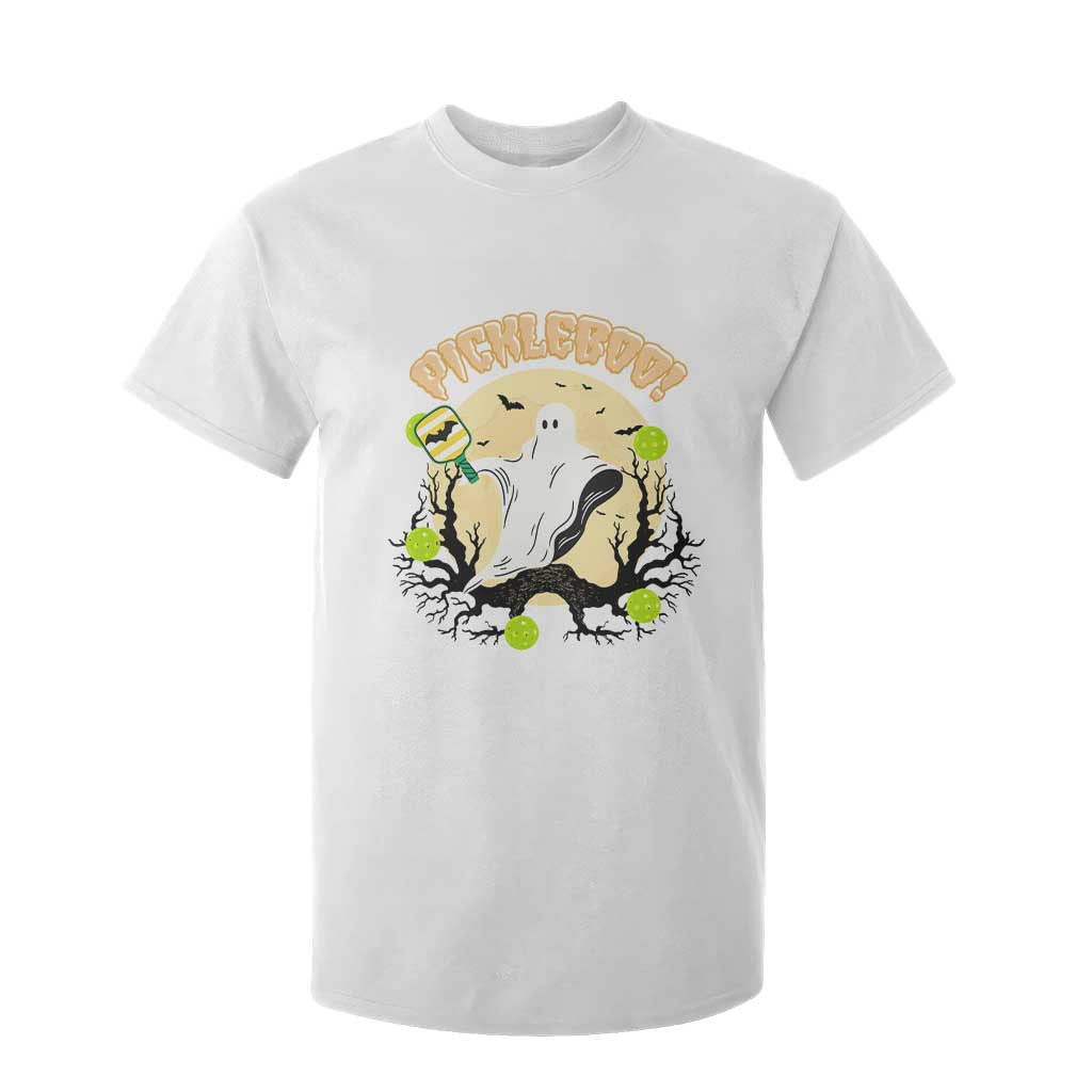 Funny Halloween Pickleball T Shirt For Kid Pickleboo Ghost Costume TS12 White Print Your Wear