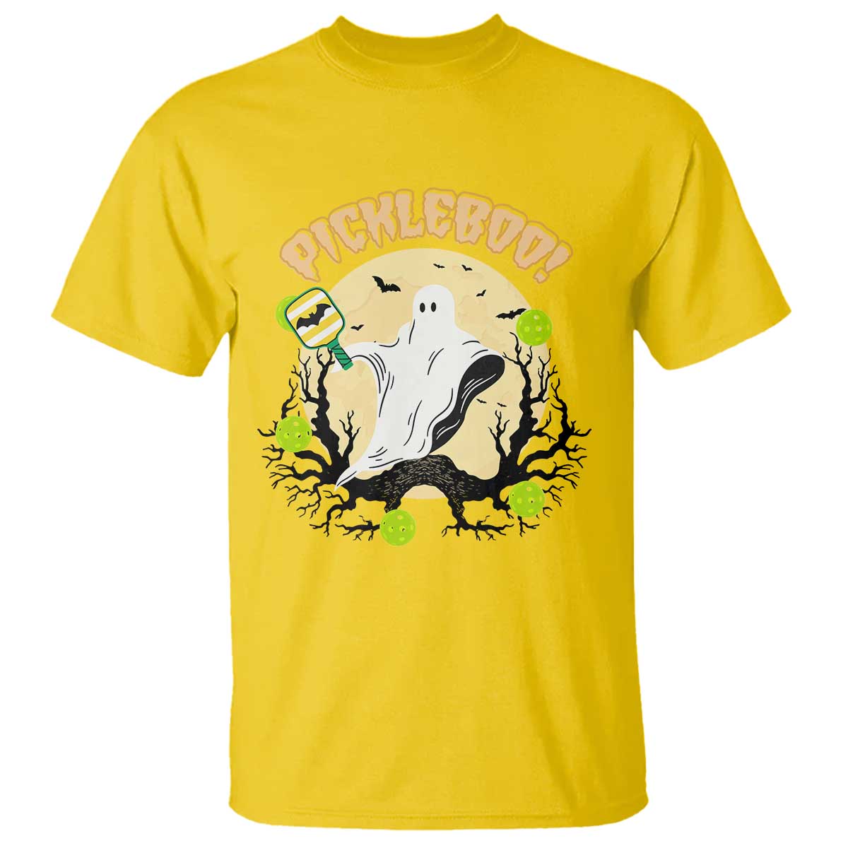 Funny Halloween Pickleball T Shirt Pickleboo Ghost Costume TS12 Daisy Print Your Wear