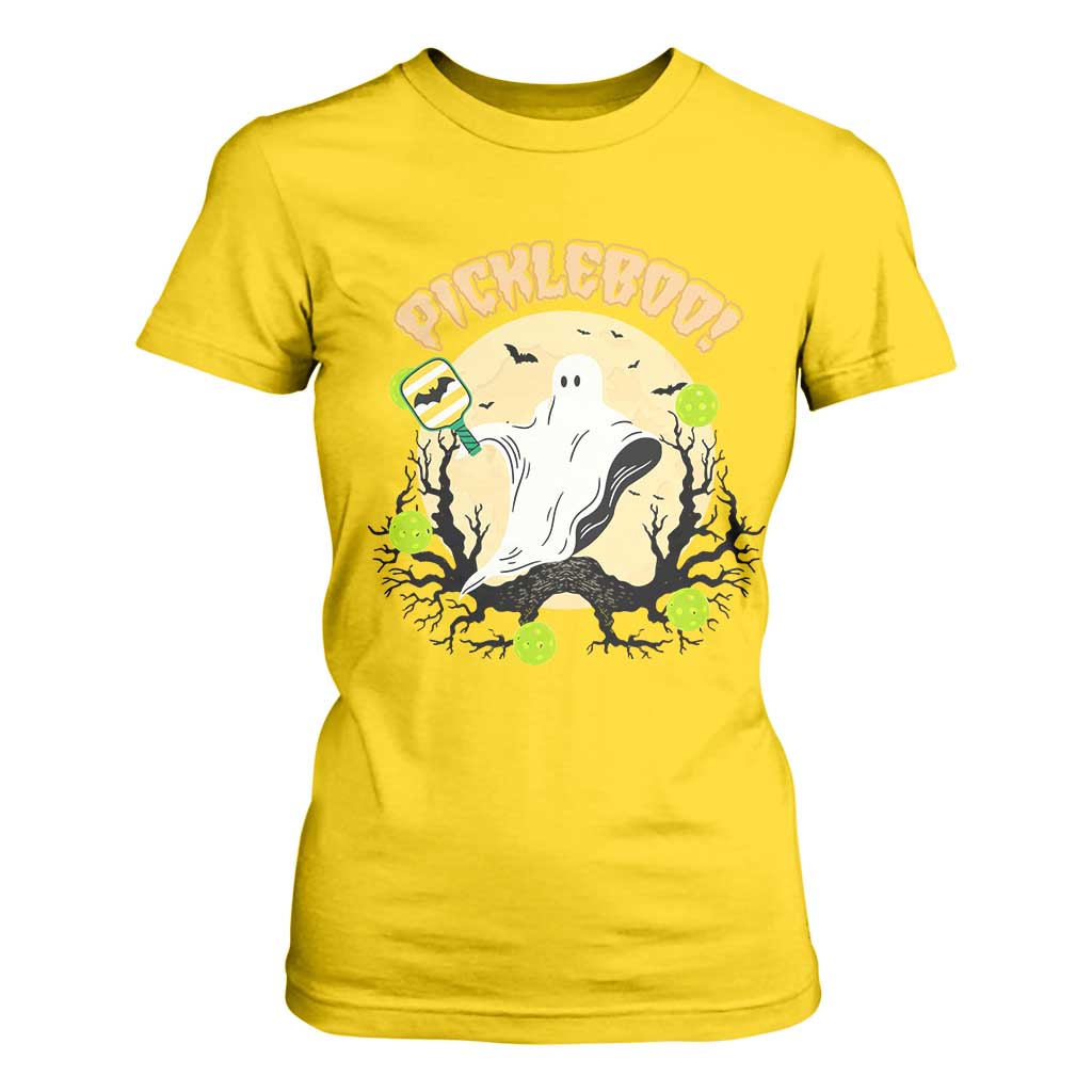 Funny Halloween Pickleball T Shirt For Women Pickleboo Ghost Costume TS12 Daisy Print Your Wear