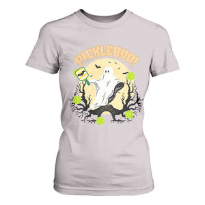 Funny Halloween Pickleball T Shirt For Women Pickleboo Ghost Costume TS12 Ice Gray Print Your Wear