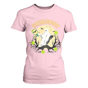 Funny Halloween Pickleball T Shirt For Women Pickleboo Ghost Costume TS12 Light Pink Print Your Wear