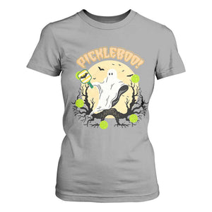 Funny Halloween Pickleball T Shirt For Women Pickleboo Ghost Costume TS12 Sport Gray Print Your Wear