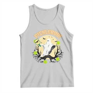 Funny Halloween Pickleball Tank Top Pickleboo Ghost Costume TS12 Ash Print Your Wear
