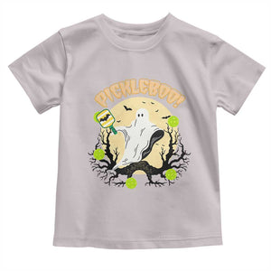 Funny Halloween Pickleball Toddler T Shirt Pickleboo Ghost Costume TS12 Ice Gray Print Your Wear