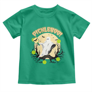 Funny Halloween Pickleball Toddler T Shirt Pickleboo Ghost Costume TS12 Irish Green Print Your Wear