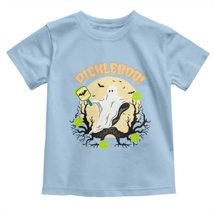 Funny Halloween Pickleball Toddler T Shirt Pickleboo Ghost Costume TS12 Light Blue Print Your Wear
