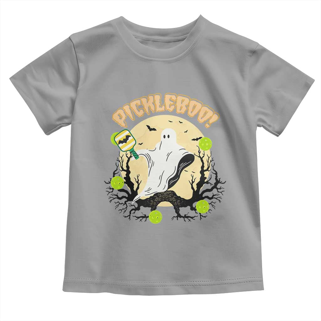 Funny Halloween Pickleball Toddler T Shirt Pickleboo Ghost Costume TS12 Sport Gray Print Your Wear