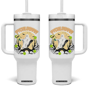 Funny Halloween Pickleball Tumbler With Handle Pickleboo Ghost Costume TS12 One Size: 40 oz White Print Your Wear