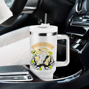Funny Halloween Pickleball Tumbler With Handle Pickleboo Ghost Costume TS12 Print Your Wear