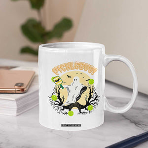 Funny Halloween Pickleball Coffee Mug Pickleboo Ghost Costume TS12 Print Your Wear