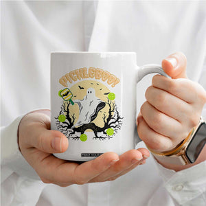 Funny Halloween Pickleball Coffee Mug Pickleboo Ghost Costume TS12 Print Your Wear