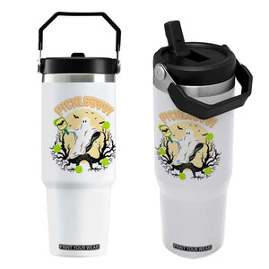 Funny Halloween Pickleball Flip Straw Tumbler Pickleboo Ghost Costume TS12 One Size: 30 oz White Print Your Wear
