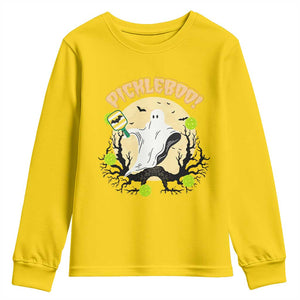 Funny Halloween Pickleball Youth Sweatshirt Pickleboo Ghost Costume TS12 Daisy Print Your Wear
