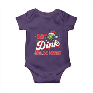 Funny Pickleball Christmas Baby Onesie Eat Dink And Be Merry TS12 Purple Print Your Wear