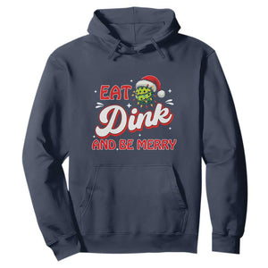 Funny Pickleball Christmas Hoodie Eat Dink And Be Merry TS12 Navy Print Your Wear