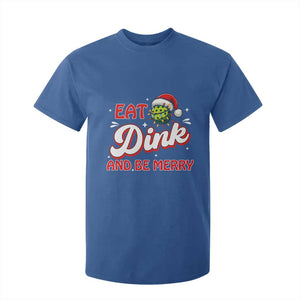 Funny Pickleball Christmas T Shirt For Kid Eat Dink And Be Merry TS12 Royal Blue Print Your Wear