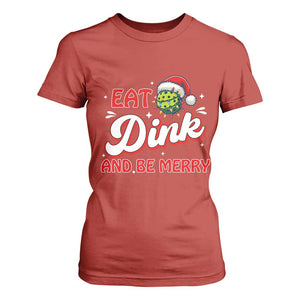 Funny Pickleball Christmas T Shirt For Women Eat Dink And Be Merry TS12 Red Print Your Wear
