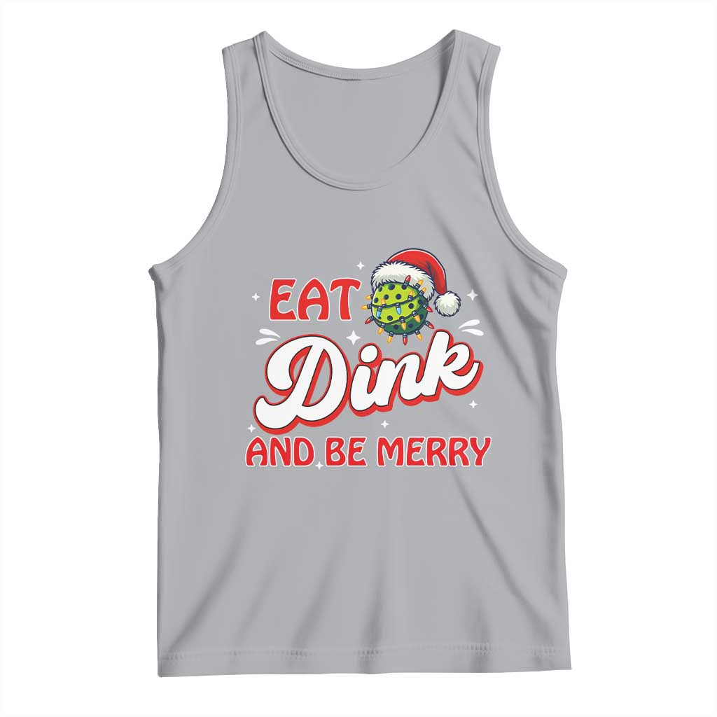 Funny Pickleball Christmas Tank Top Eat Dink And Be Merry TS12 Athletic Heather Print Your Wear