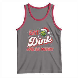 Funny Pickleball Christmas Tank Top Eat Dink And Be Merry TS12 Deep Heather Red Print Your Wear
