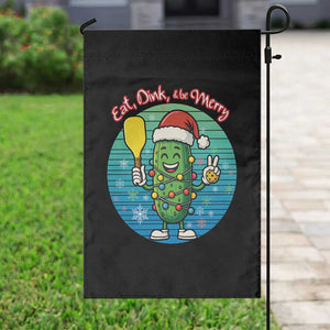 Funny Pickleball Christmas Garden Flag Eat Dink And Be Merry Gift For Players TS12 Print Your Wear