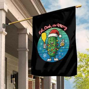 Funny Pickleball Christmas Garden Flag Eat Dink And Be Merry Gift For Players TS12 Print Your Wear