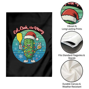 Funny Pickleball Christmas Garden Flag Eat Dink And Be Merry Gift For Players TS12 Print Your Wear