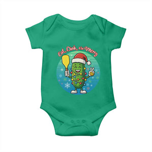 Funny Pickleball Christmas Baby Onesie Eat Dink And Be Merry Gift For Players TS12 Irish Green Print Your Wear