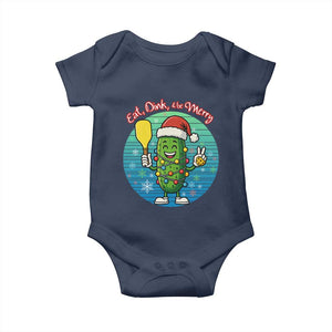 Funny Pickleball Christmas Baby Onesie Eat Dink And Be Merry Gift For Players TS12 Navy Print Your Wear