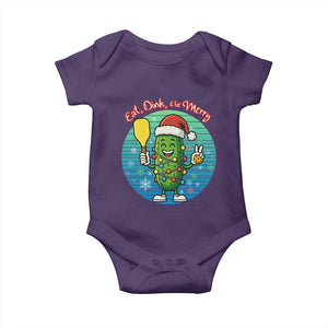 Funny Pickleball Christmas Baby Onesie Eat Dink And Be Merry Gift For Players TS12 Purple Print Your Wear