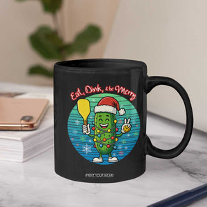 Funny Pickleball Christmas Coffee Mug Eat Dink And Be Merry Gift For Players TS12 Print Your Wear