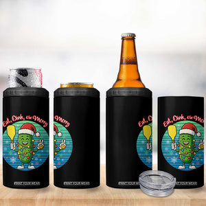 Funny Pickleball Christmas 4 in 1 Can Cooler Tumbler Eat Dink And Be Merry Gift For Players TS12 Print Your Wear