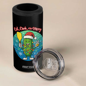 Funny Pickleball Christmas 4 in 1 Can Cooler Tumbler Eat Dink And Be Merry Gift For Players TS12 Print Your Wear