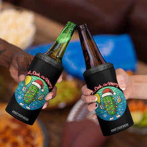 Funny Pickleball Christmas 4 in 1 Can Cooler Tumbler Eat Dink And Be Merry Gift For Players TS12 Print Your Wear