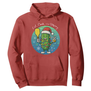 Funny Pickleball Christmas Hoodie Eat Dink And Be Merry Gift For Players TS12 Red Print Your Wear