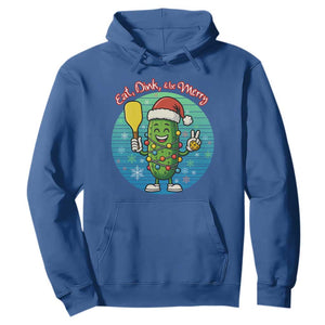 Funny Pickleball Christmas Hoodie Eat Dink And Be Merry Gift For Players TS12 Royal Blue Print Your Wear