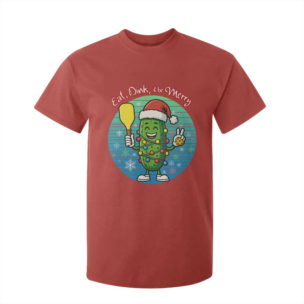 Funny Pickleball Christmas T Shirt For Kid Eat Dink And Be Merry Gift For Players TS12 Red Print Your Wear