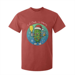 Funny Pickleball Christmas T Shirt For Kid Eat Dink And Be Merry Gift For Players TS12 Red Print Your Wear