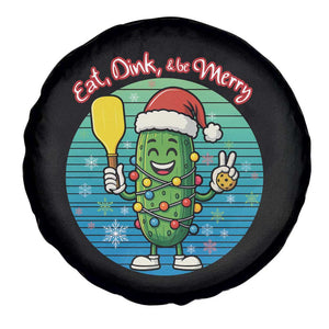 Funny Pickleball Christmas Spare Tire Cover Eat Dink And Be Merry Gift For Players TS12 Print Your Wear