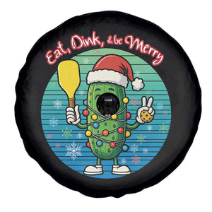 Funny Pickleball Christmas Spare Tire Cover Eat Dink And Be Merry Gift For Players TS12 Print Your Wear