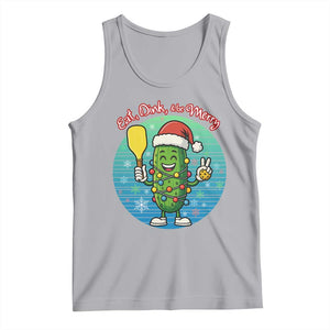 Funny Pickleball Christmas Tank Top Eat Dink And Be Merry Gift For Players TS12 Athletic Heather Print Your Wear