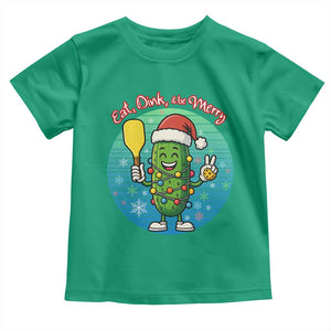 Funny Pickleball Christmas Toddler T Shirt Eat Dink And Be Merry Gift For Players TS12 Irish Green Print Your Wear