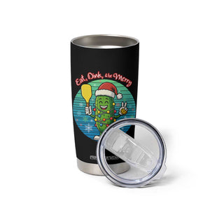 Funny Pickleball Christmas Tumbler Cup Eat Dink And Be Merry Gift For Players TS12 Print Your Wear