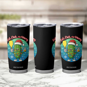 Funny Pickleball Christmas Tumbler Cup Eat Dink And Be Merry Gift For Players TS12 Print Your Wear