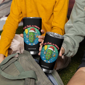 Funny Pickleball Christmas Tumbler Cup Eat Dink And Be Merry Gift For Players TS12 Print Your Wear
