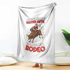 Funny Black Santa Bull Riding Christmas Throw Blanket I Do Not Deliver Gifts I Rodeo TS12 Print Your Wear